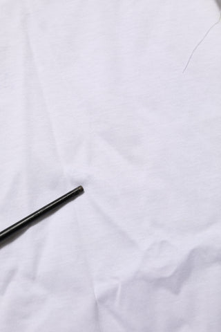 Weißes Baumwoll-Unterzieh-T-Shirt mit Rundhalsausschnitt