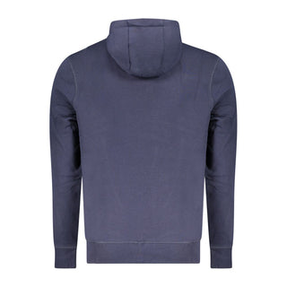 Sudadera azul de algodón para hombre con capucha