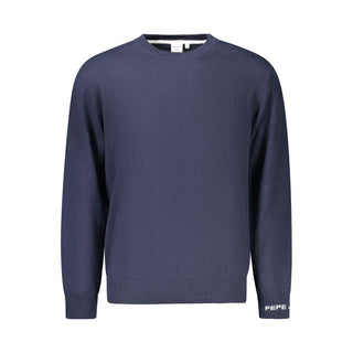 Blauer Baumwollpullover für Herren