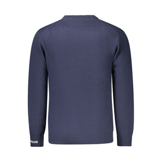 Blauer Baumwollpullover für Herren
