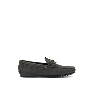 Mocasín gris de cuero nobuk