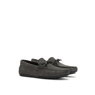 Mocasín gris de cuero nobuk