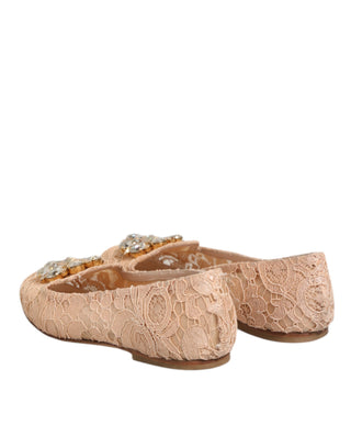 Beige Taormina Spitzenkristalle Ballerinas