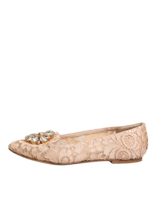 Beige Taormina Spitzenkristalle Ballerinas