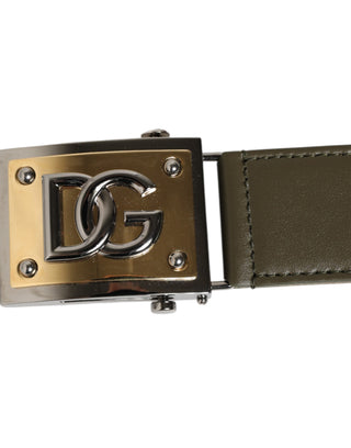 Militärgrüner Nylon-Gürtel mit Logo und Metallschnalle