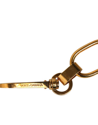 Correa para bolso de hombro de cuero negro con cadena dorada  