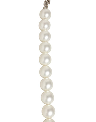 Black Leather Pearl Chain Bag Accessory Shoulder Strap