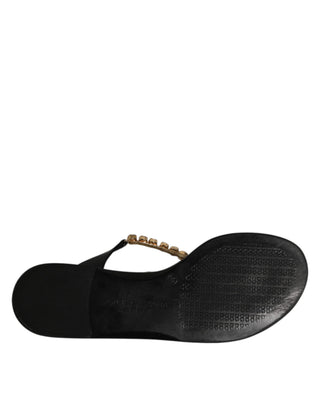 Schwarze Kristallsandalen Badeschuhe