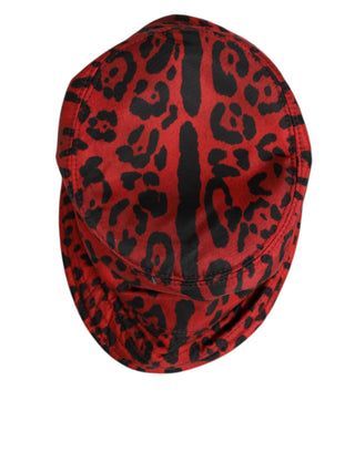 Rot-Schwarz-Nylon-Leopardmuster-Fischerhut für Herren