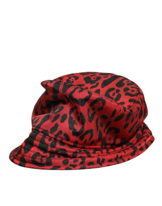 Rot-Schwarz-Nylon-Leopardmuster-Fischerhut für Herren