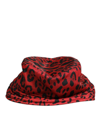 Rot-Schwarz-Nylon-Leopardmuster-Fischerhut für Herren