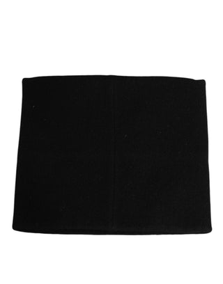 Schwarzer D&G Logo Kaschmir gestrickter Herren Schal Einheitsgröße