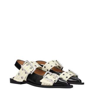 Black Polyethylene Flat Sandals