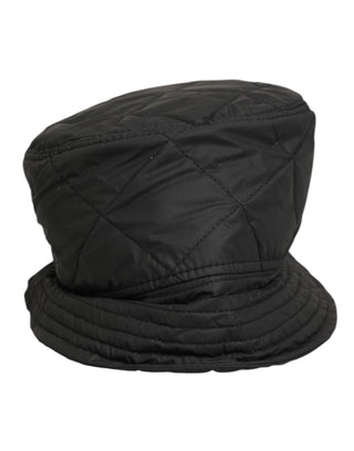 Schwarzer gesteppter Nylon-Anglerhut für Herren