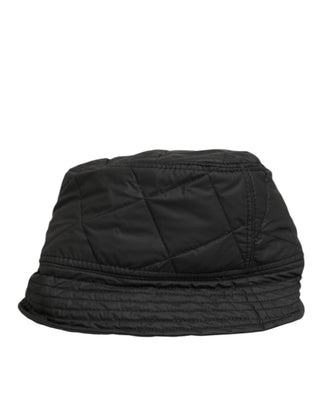 Schwarzer gesteppter Nylon-Anglerhut für Herren