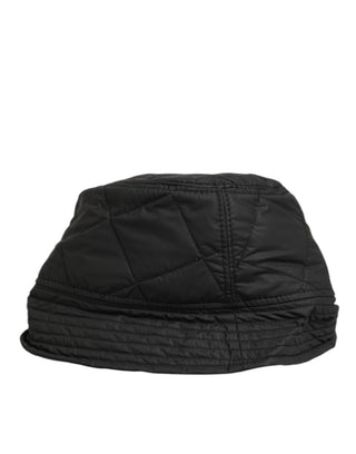 Schwarzer gesteppter Nylon-Anglerhut für Herren