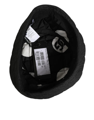 Schwarzer gesteppter Nylon-Anglerhut für Herren