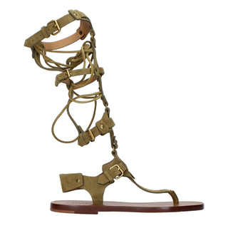 Graue Leder-Flip-Flop-Sandalen