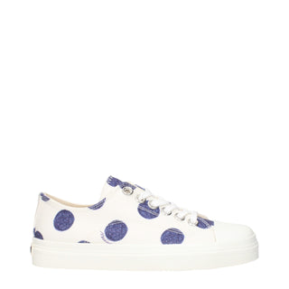 Weiße Low-Top-Sneaker aus Stoff