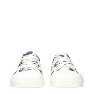 Weiße Low-Top-Sneaker aus Stoff