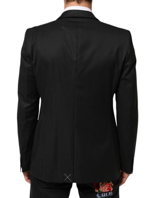 Schwarzer einreihiger Herrenmantel MARTINI Blazer