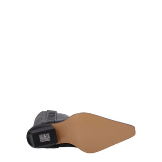 Botas de tacón alto de cuero negro