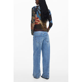 Schwarzes Polyester-T-Shirt für Damen