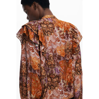 Orange Viskose Damenshirt