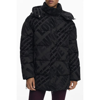 Chaqueta negra de poliéster para mujer  