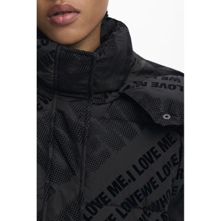 Chaqueta negra de poliéster para mujer  