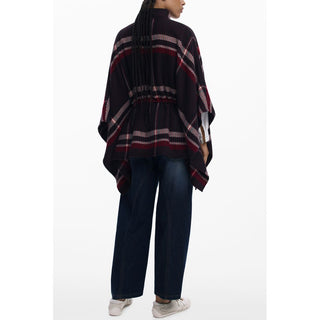 Black Polyester Women Poncho