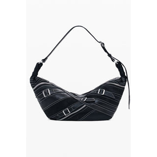 Nero Polyurethan Damen-Schultertasche