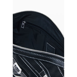 Bolso de hombro para mujer de poliuretano negro