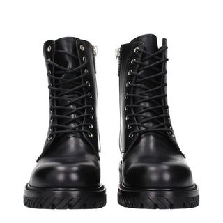 Schwarze Leder-Stiefeletten