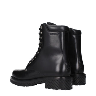 Schwarze Leder-Stiefeletten