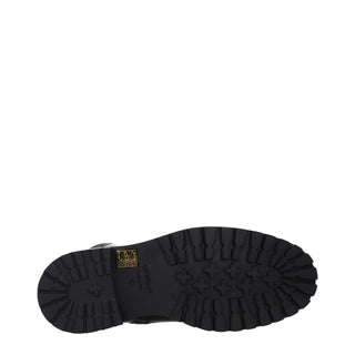 Schwarze Leder-Stiefeletten