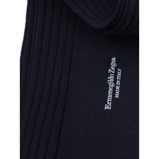 Marineblaue Wollsocken