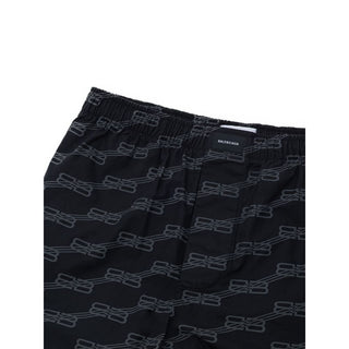 Black Cotton Bermuda Shorts