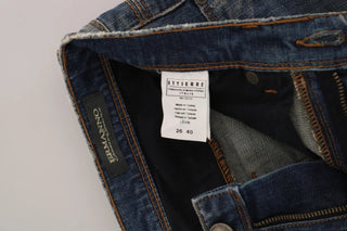 Blaue Washed Bootcut Casual Jeans