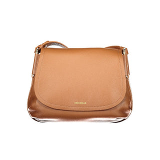 Bolso de mano de cuero marrón