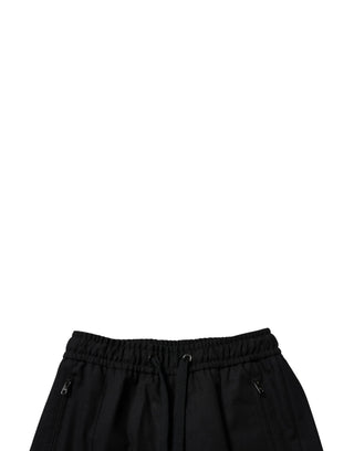 Schwarze Woll-Skinny-Jogger Herrenhose