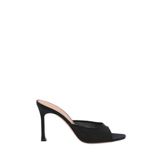 Sandalias de tacón stiletto de nylon negro  