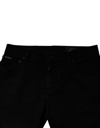 Schwarze Stretch-Skinny-Jeans aus Baumwolle für Herren