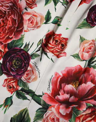 Mehrfarbiges Etuikleid aus Viskose mit Blumenmuster