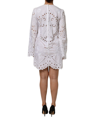 Weißes, tailliertes Mini-Kleid mit Cut-Outs