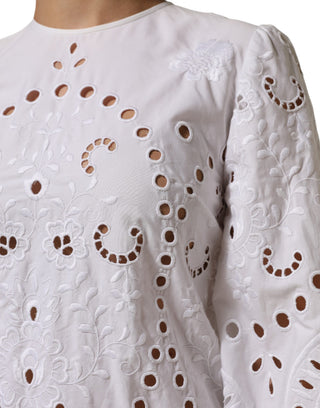 Weißes, tailliertes Mini-Kleid mit Cut-Outs