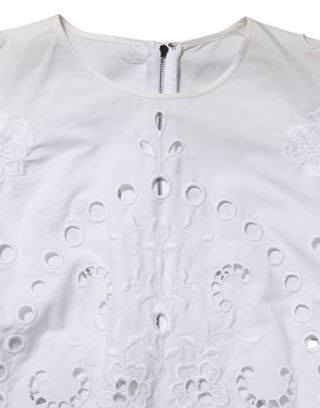 Weißes, tailliertes Mini-Kleid mit Cut-Outs