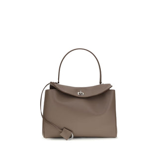 Schultertasche aus grauem Kalbsleder (Bos Taurus)