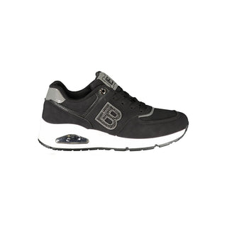 Schwarzer Polyurethan-Sneaker für Damen
