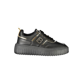 Schwarzer Sneaker für Damen aus Polyester